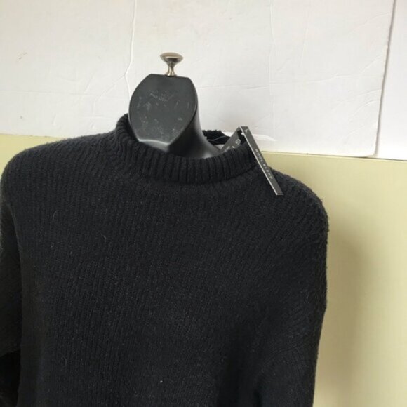 Grace NEW The Perfect Fit Oversized Wool Knit Mock Neck Side Slits Sweater Top M - Picture 4 of 14